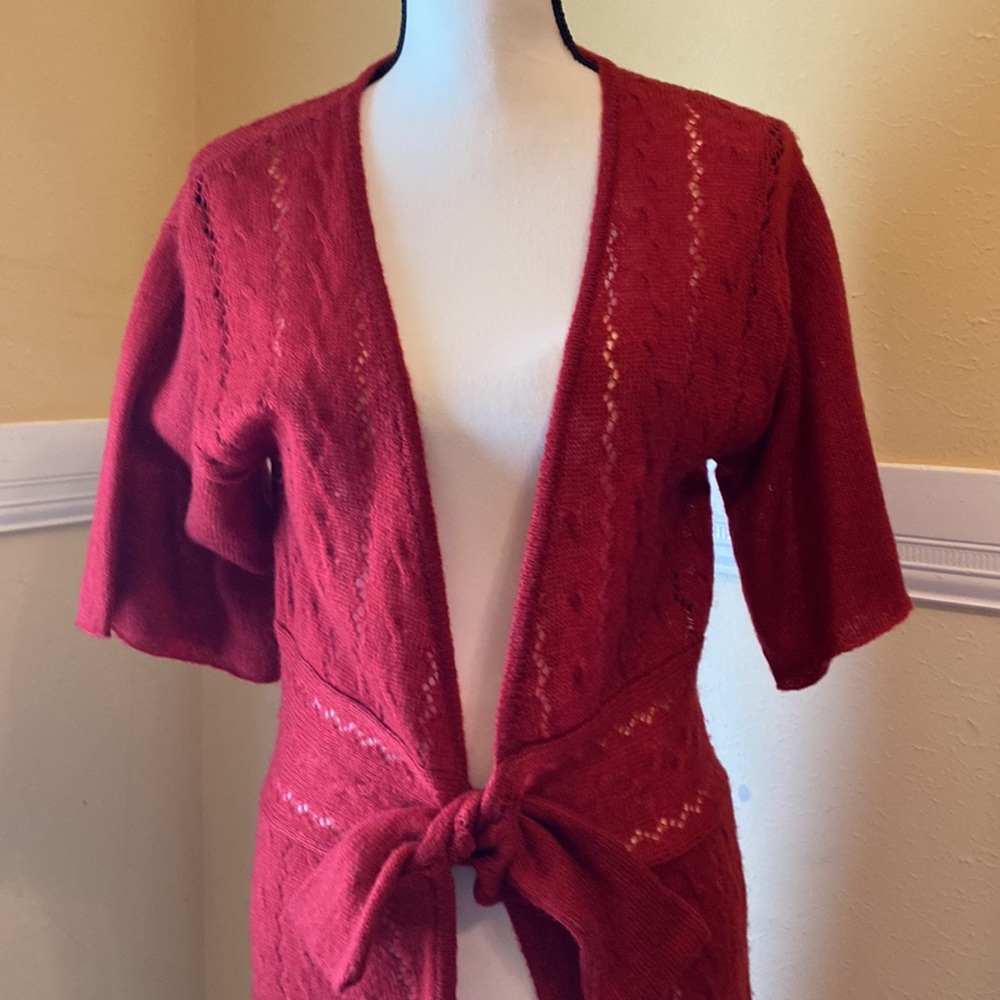 Central Falls Co Long Cardigan; Xl; Red/Maroon In Color View 2